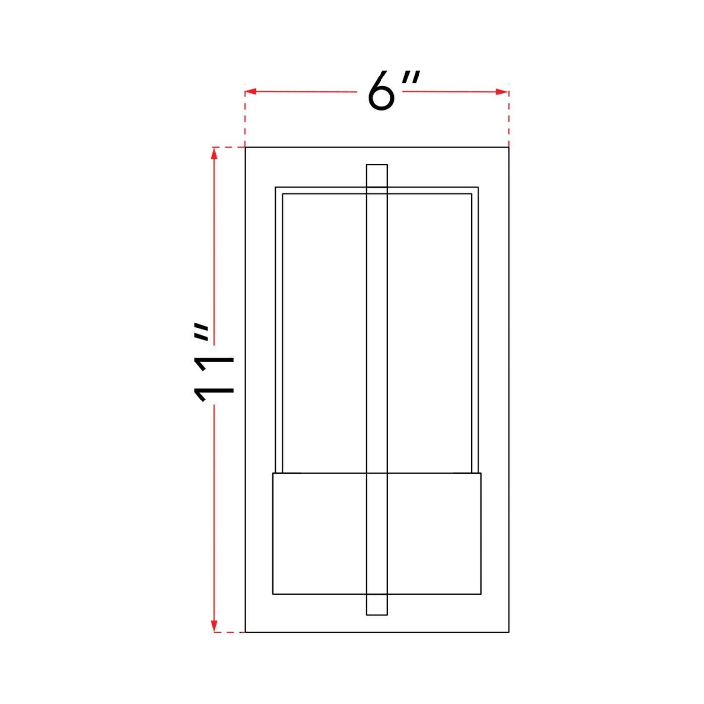 Neutron Outdoor LED Wall Light - line drawing.