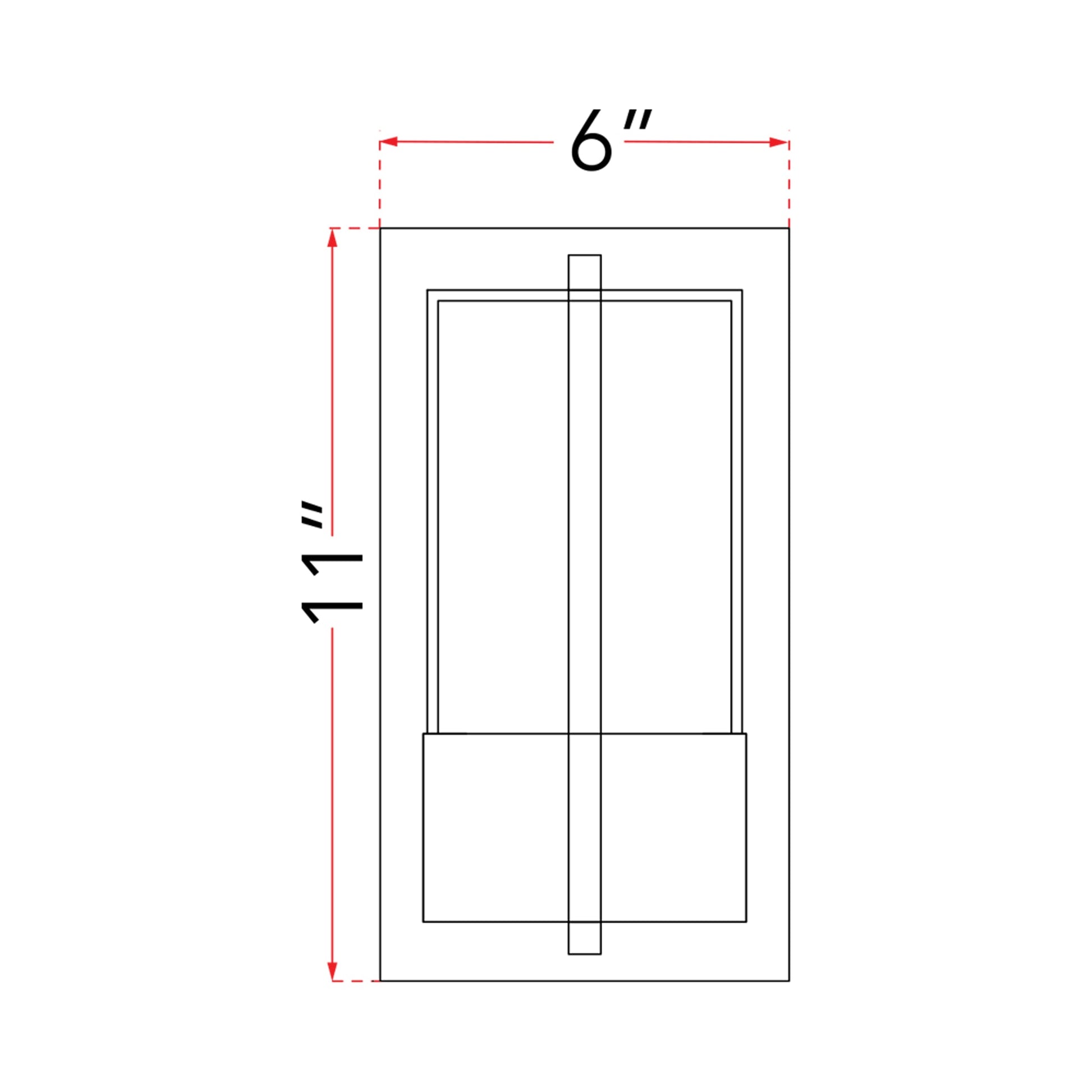 Neutron Outdoor LED Wall Light - line drawing.