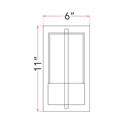 Neutron Outdoor LED Wall Light - line drawing.