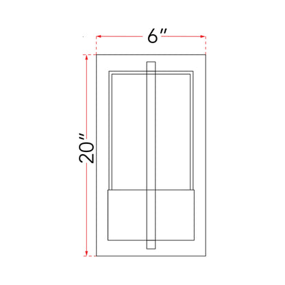 Neutron Outdoor LED Wall Light - line drawing.