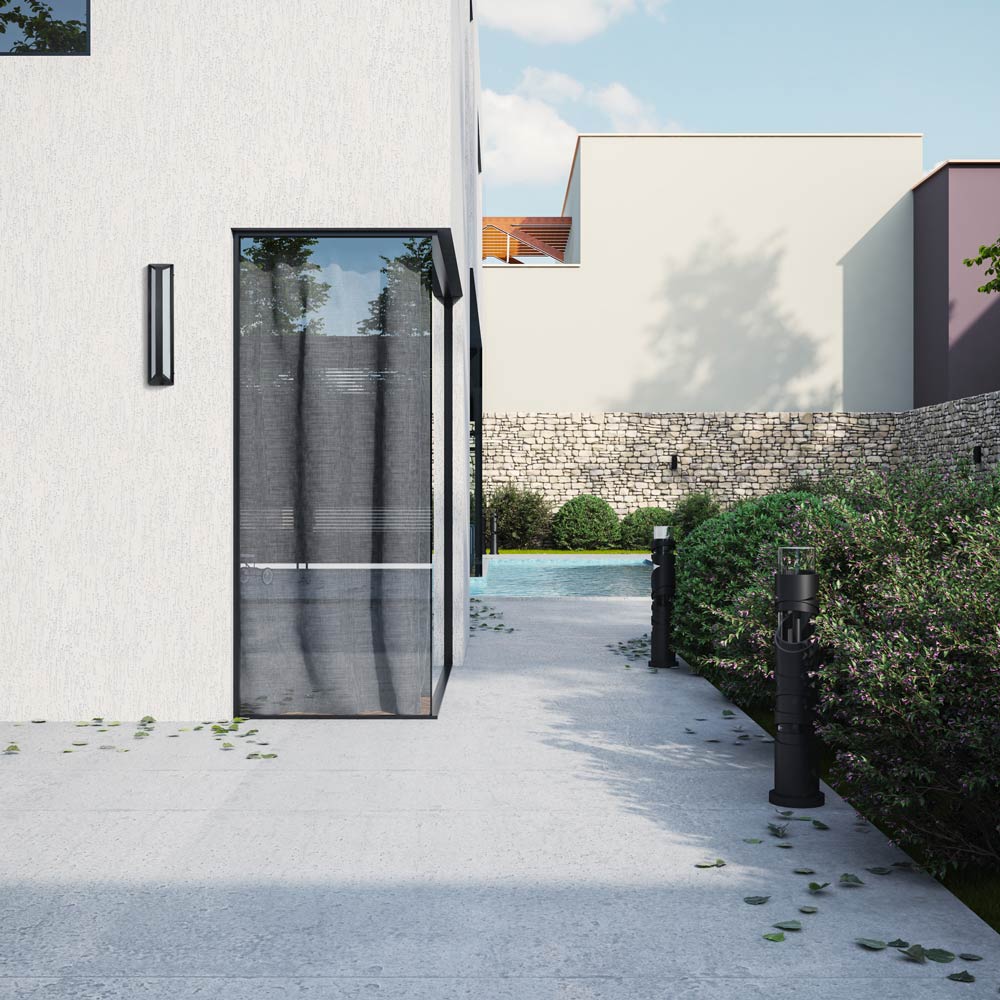 Newport Outdoor LED Wall Light in Outside Area.