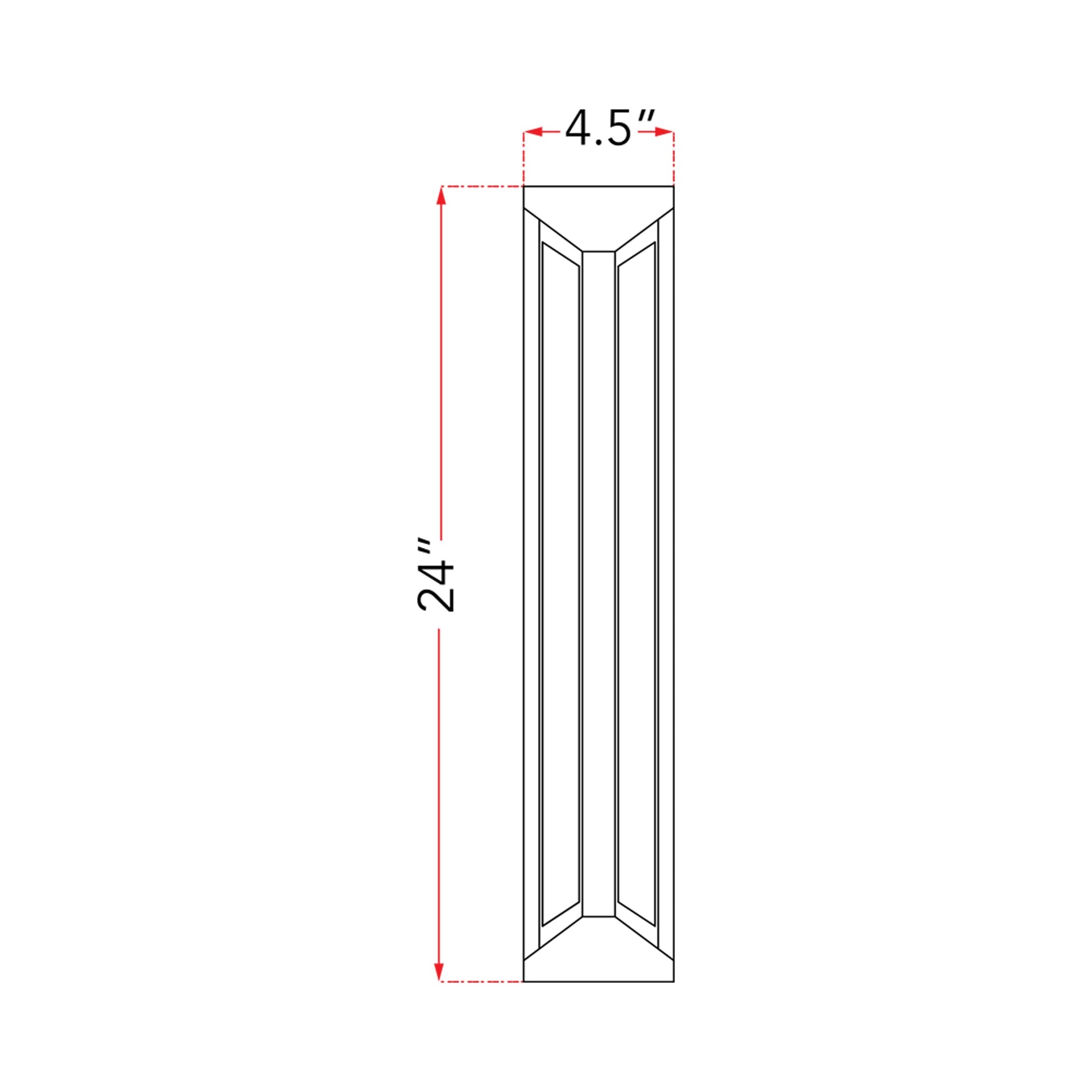 Newport Outdoor LED Wall Light - line drawing.