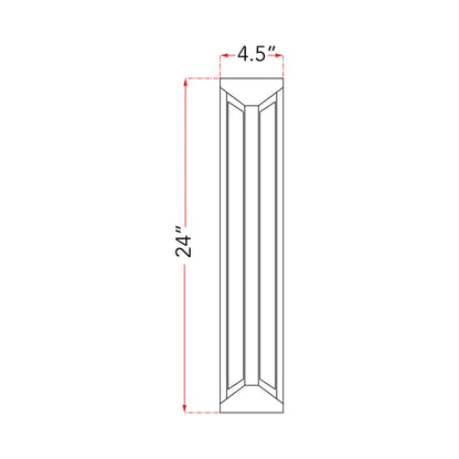 Newport Outdoor LED Wall Light - line drawing.