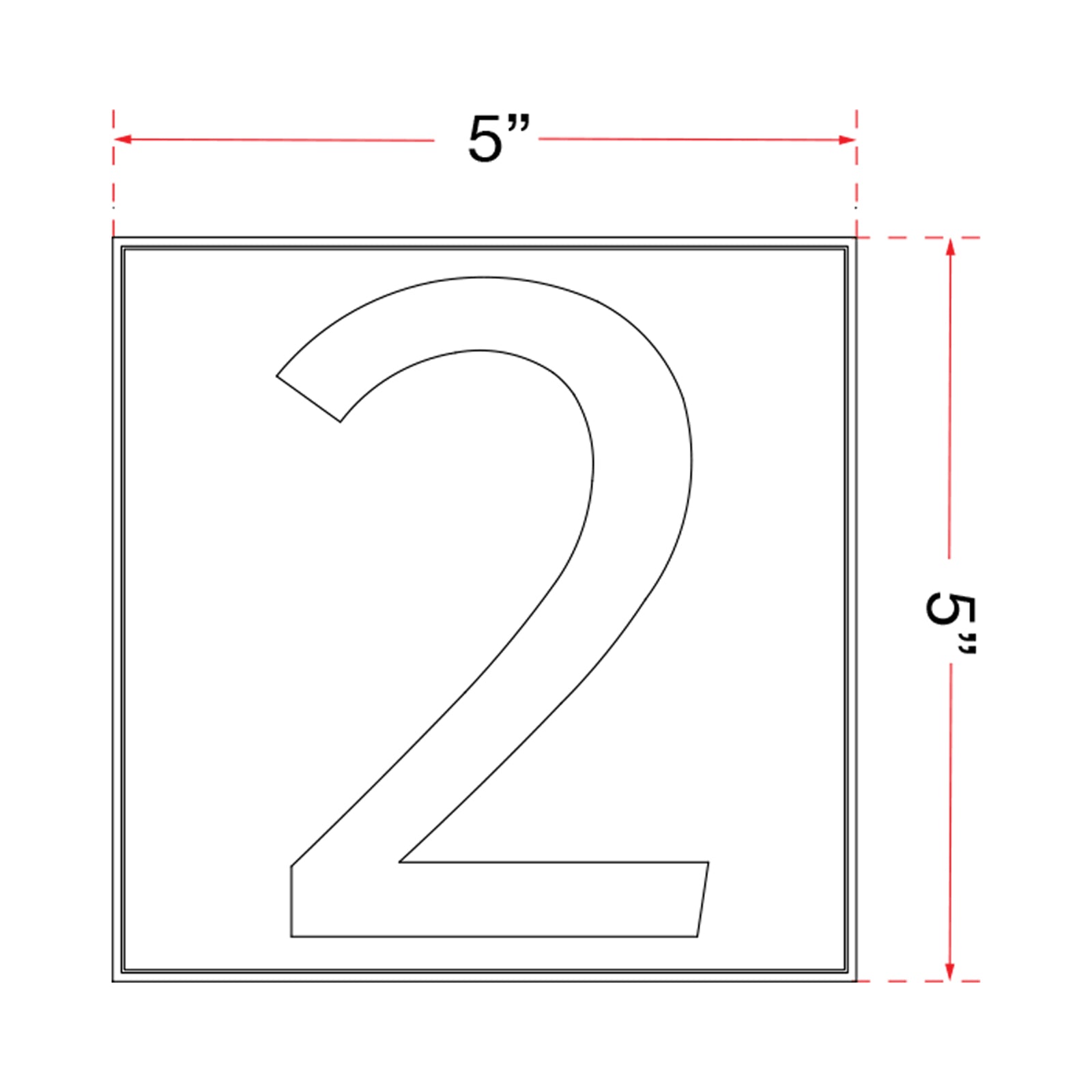 Numero Outdoor LED Wall Light - line drawing.