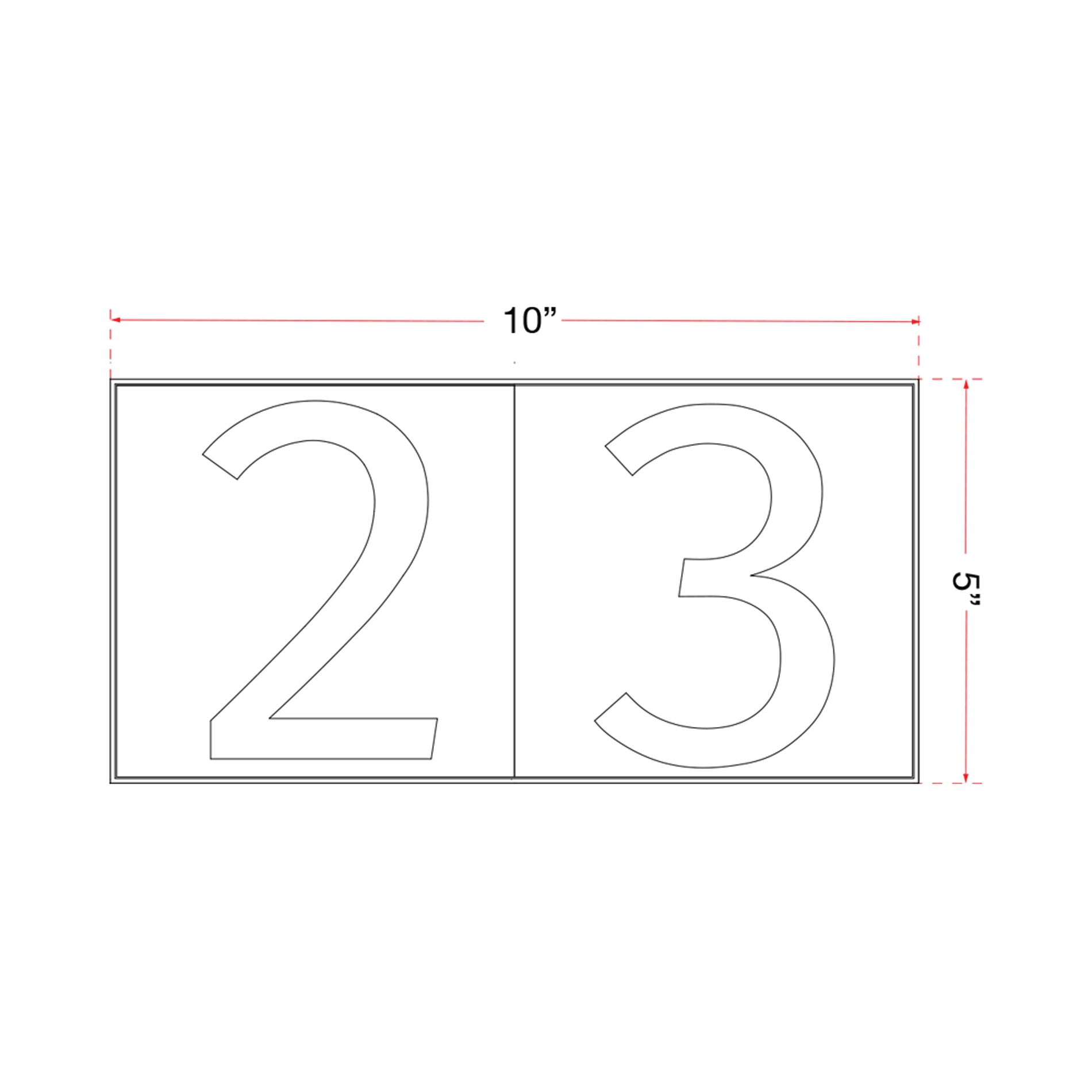 Numero Outdoor LED Wall Light - line drawing.
