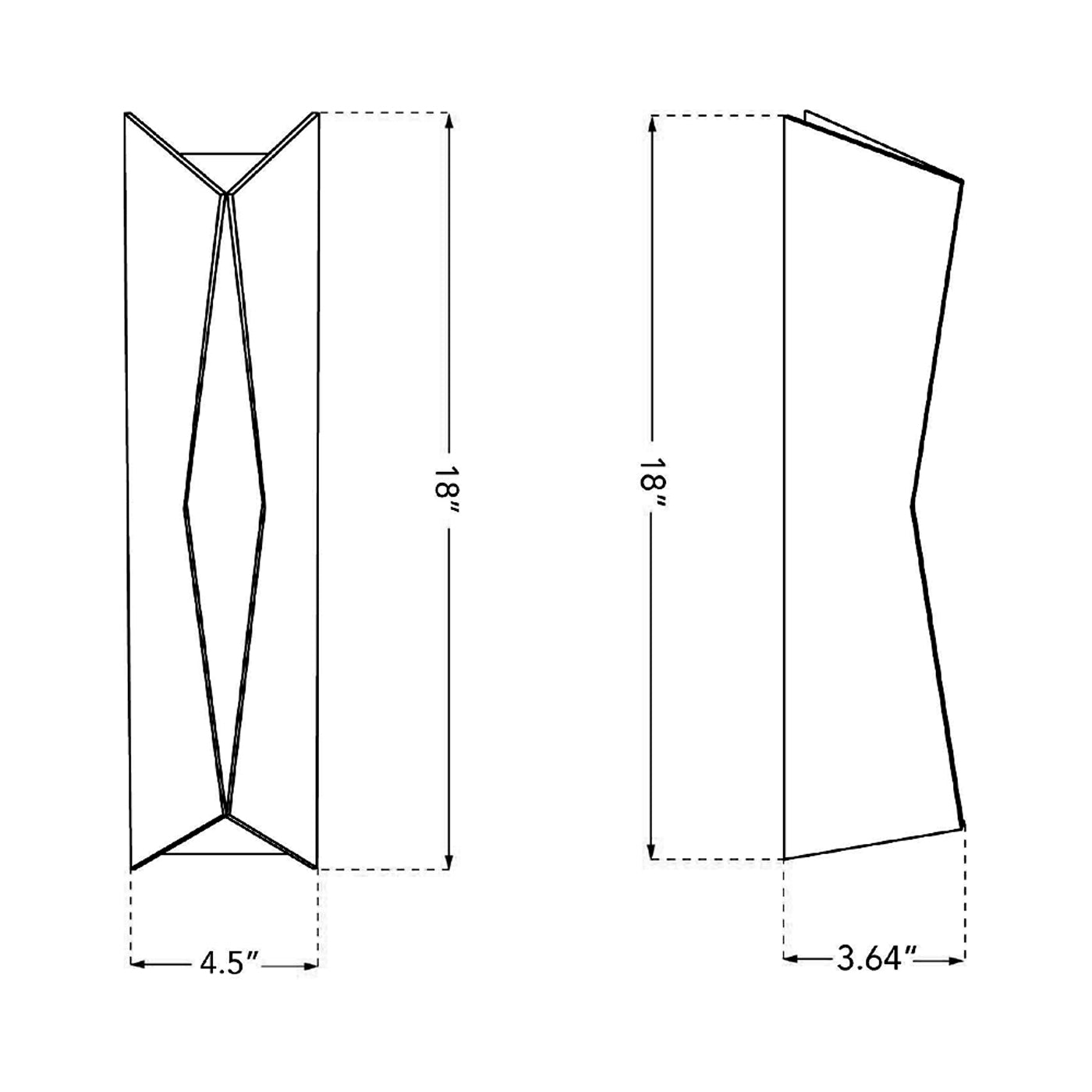 Omega Outdoor LED Wall Light - line drawing.