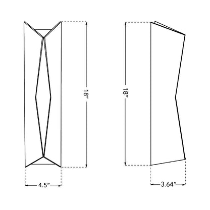Omega Outdoor LED Wall Light - line drawing.