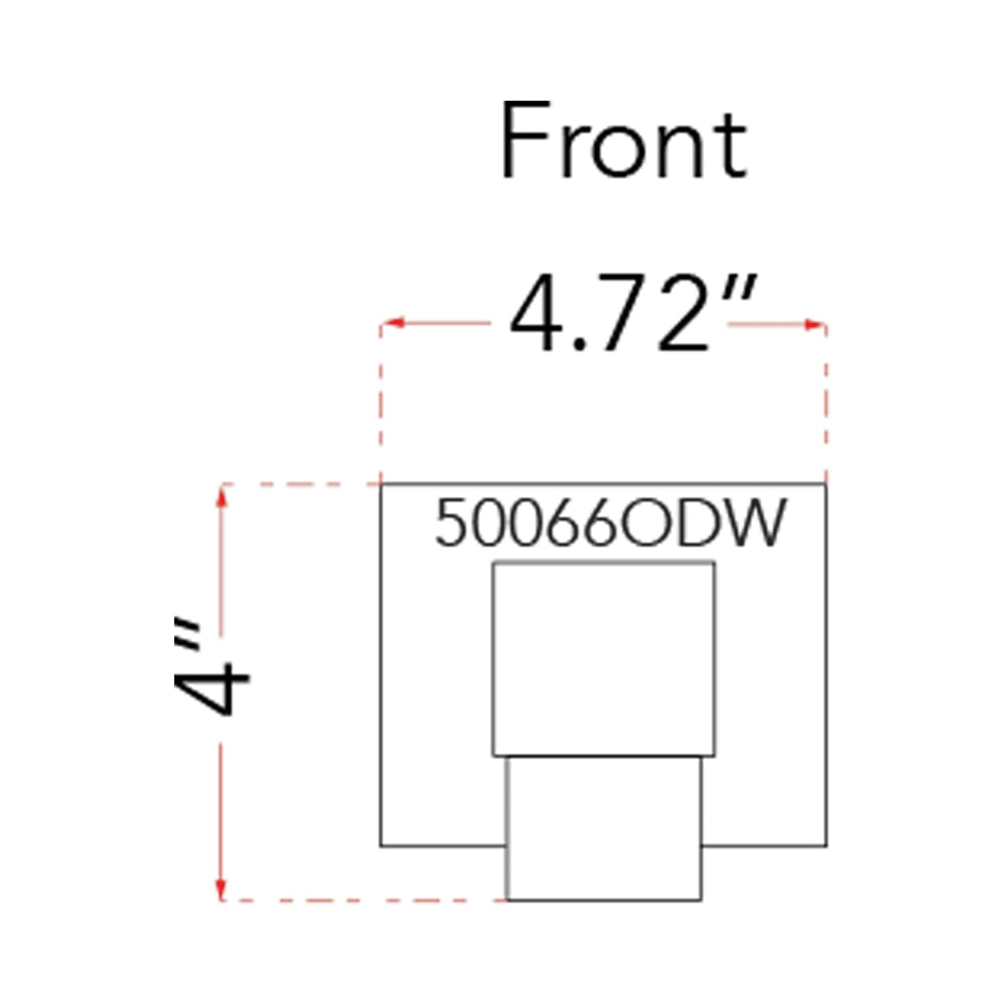 Optics Outdoor LED Wall Light - line drawing.