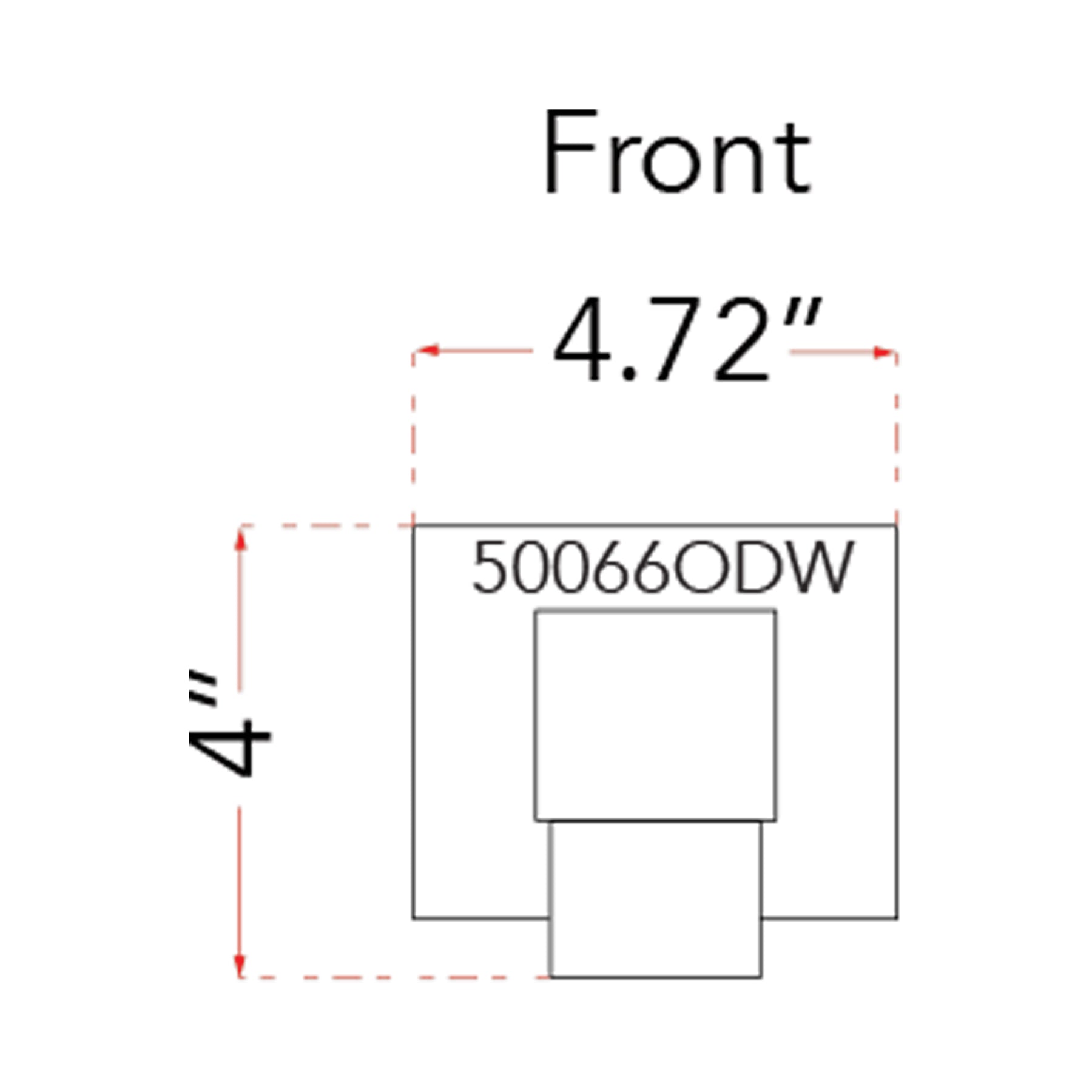 Optics Outdoor LED Wall Light - line drawing.