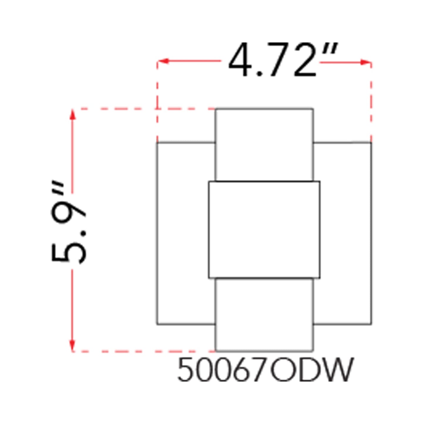 Optics Outdoor LED Wall Light - line drawing.