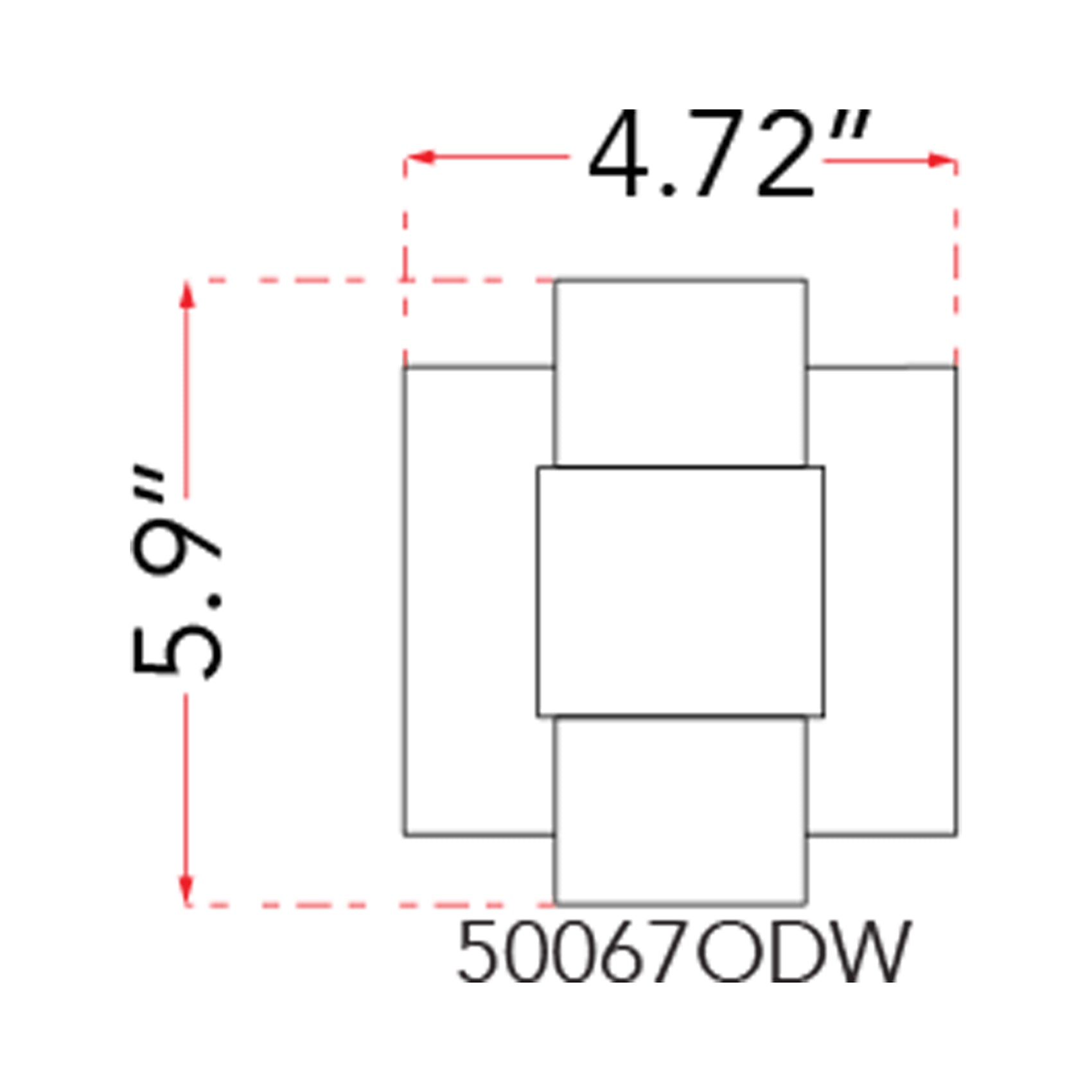 Optics Outdoor LED Wall Light - line drawing.