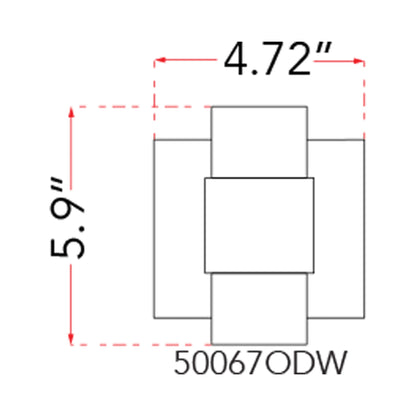 Optics Outdoor LED Wall Light - line drawing.