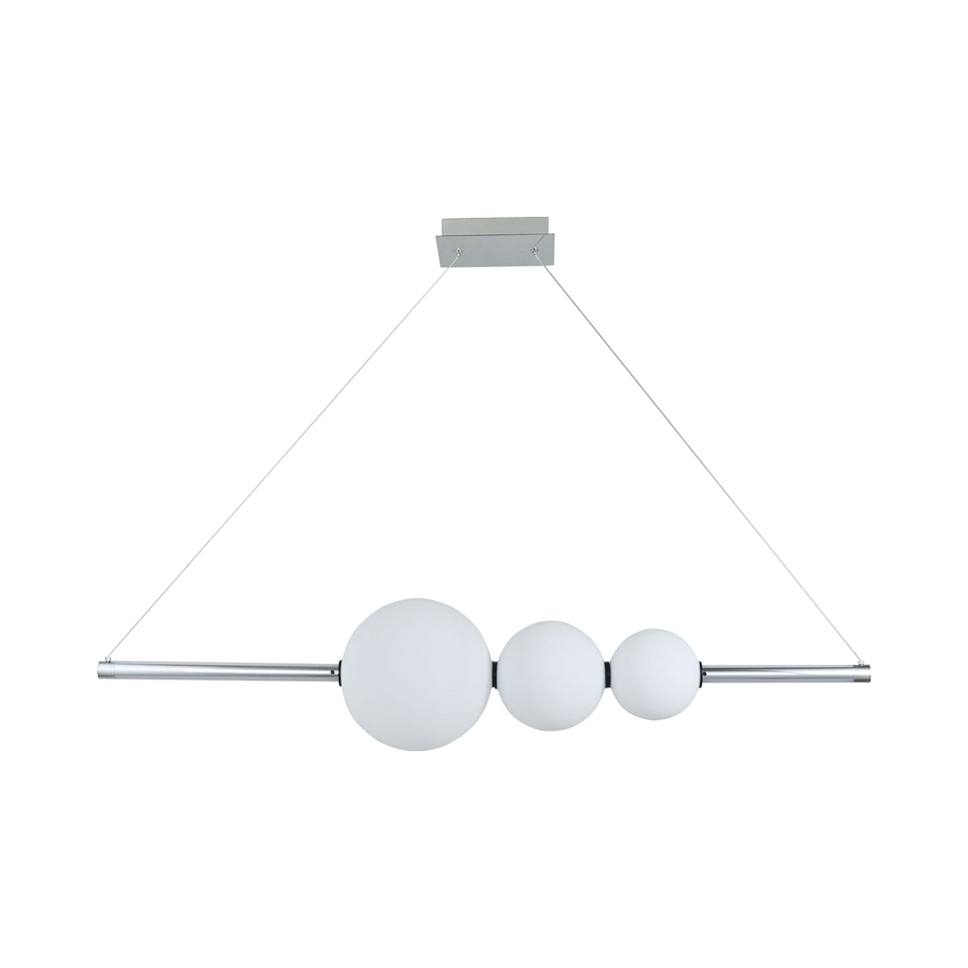 Orb Rectangle Linear LED Pendant Light in Detail.