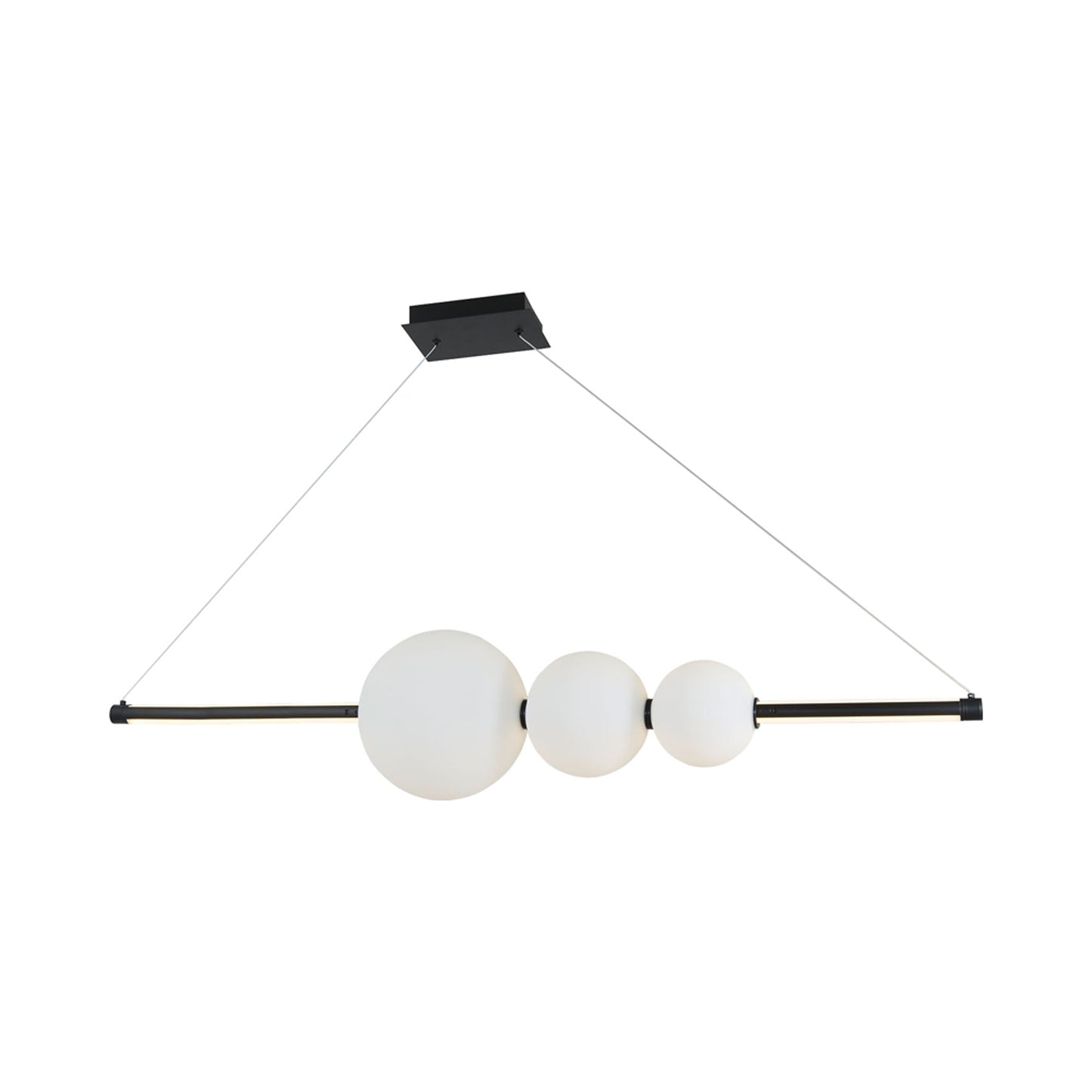 Orb Rectangle Linear LED Pendant Light in Detail.