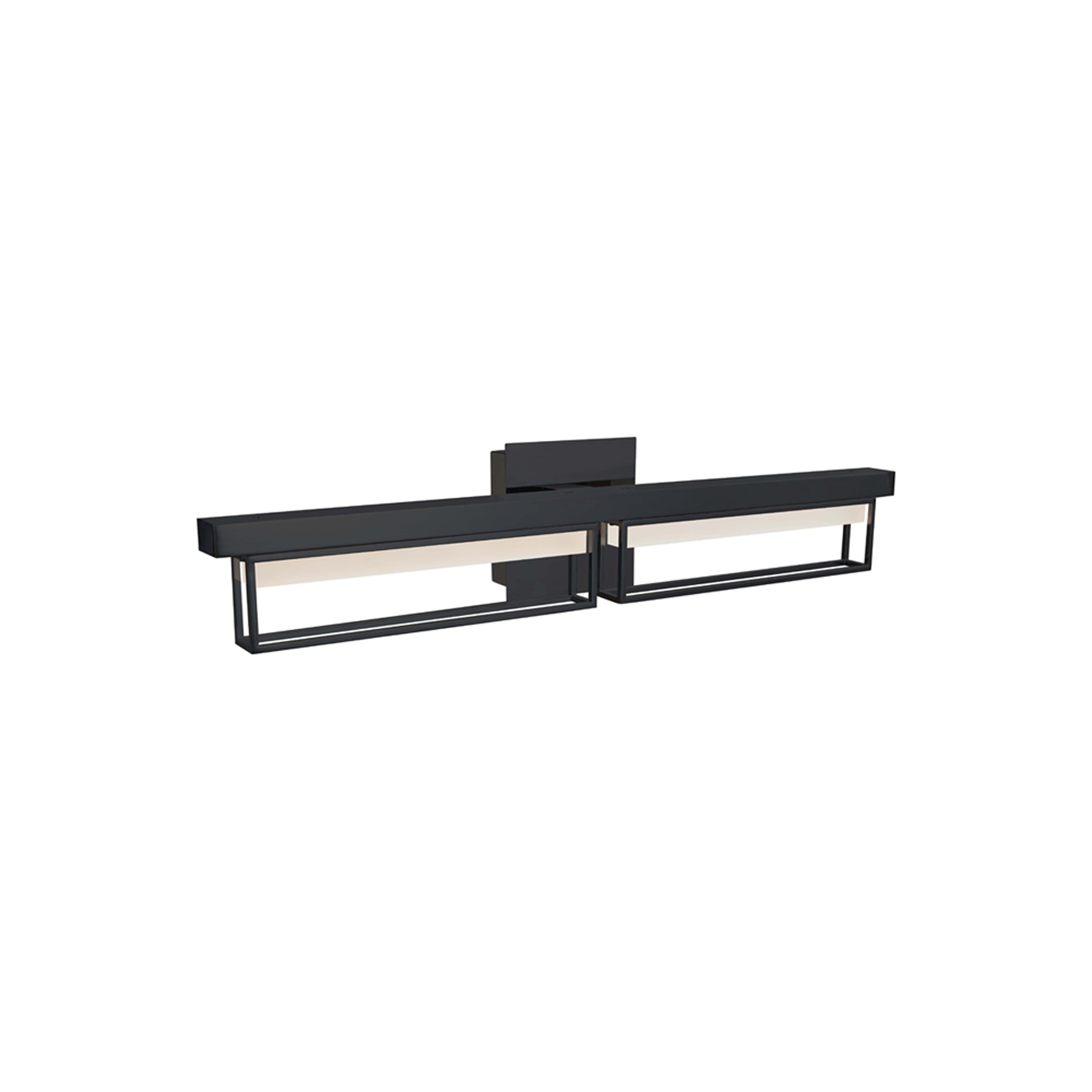 Pane LED Bath Vanity Light in Black (27.75-Inch).