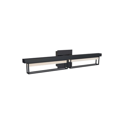 Pane LED Bath Vanity Light in Black (27.75-Inch).