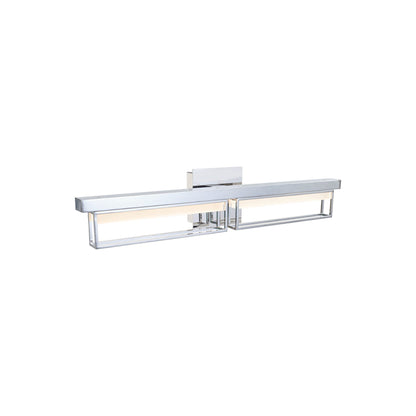 Pane LED Bath Vanity Light in Chrome (27.75-Inch).