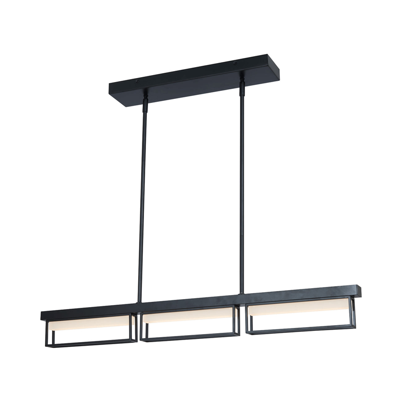 Pane LED Pendant Light in Matte Black (36-Inch).