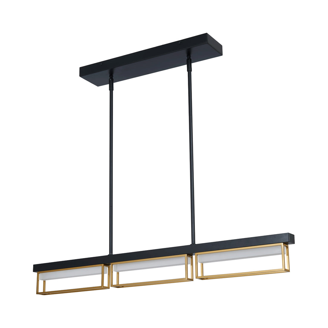Pane LED Pendant Light in Matte Black/Bronze (36-Inch).