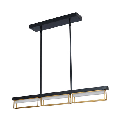 Pane LED Pendant Light in Matte Black/Bronze (36-Inch).