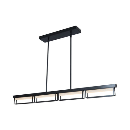 Pane LED Pendant Light in Matte Black (48-Inch).