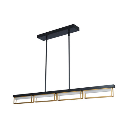 Pane LED Pendant Light in Matte Black/Bronze (48-Inch).