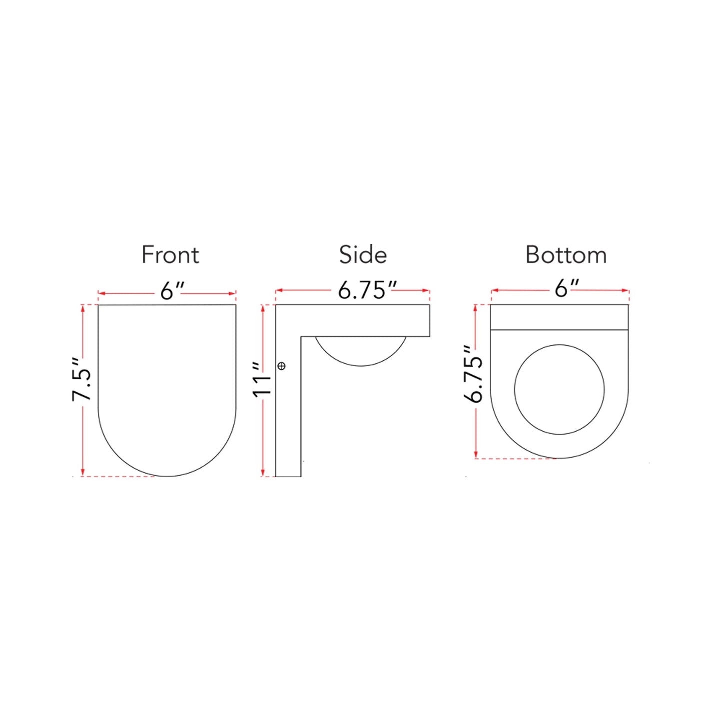 Pharos Outdoor LED Wall Light - line drawing.
