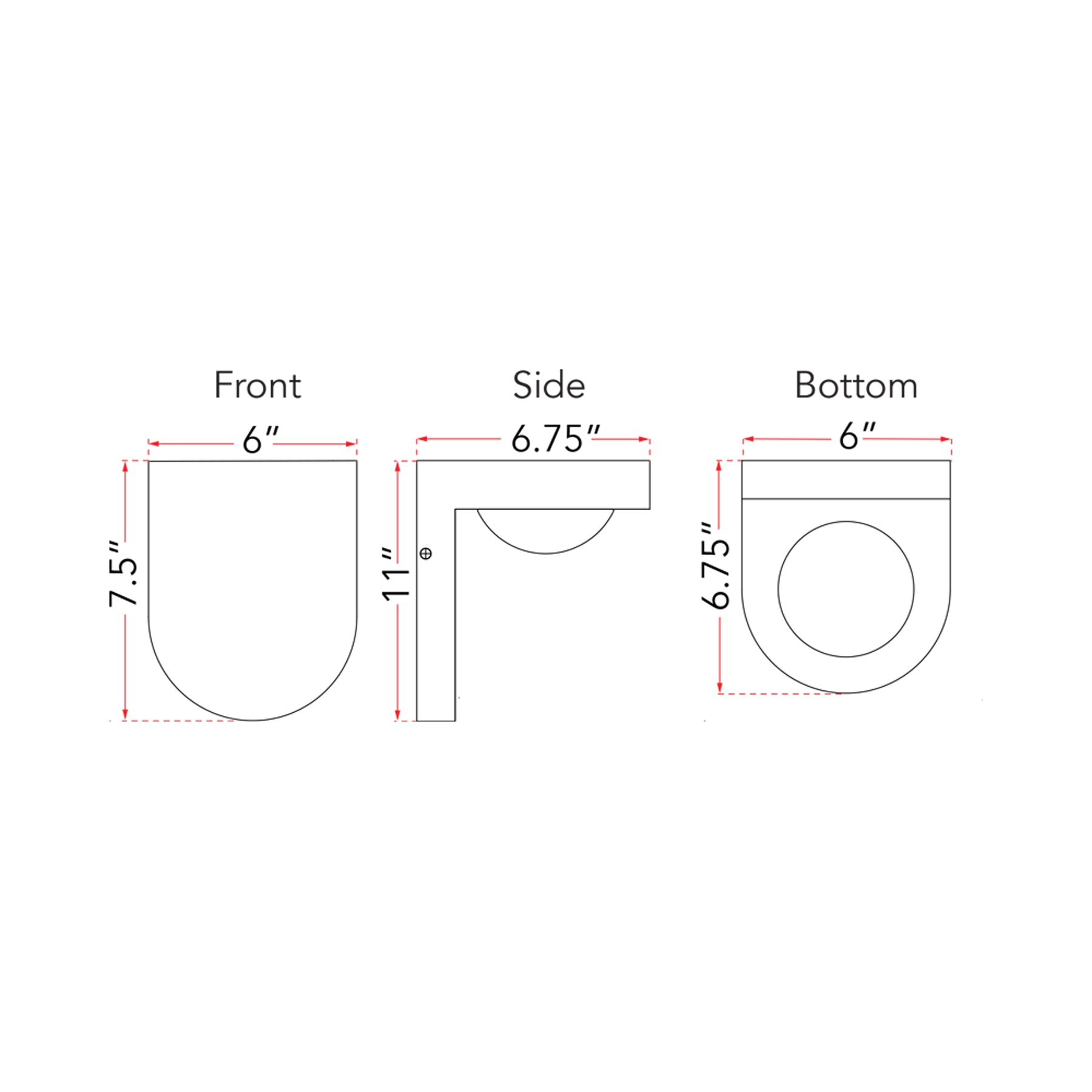 Pharos Outdoor LED Wall Light - line drawing.