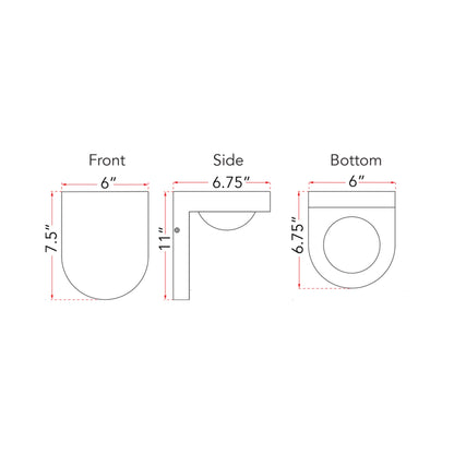 Pharos Outdoor LED Wall Light - line drawing.