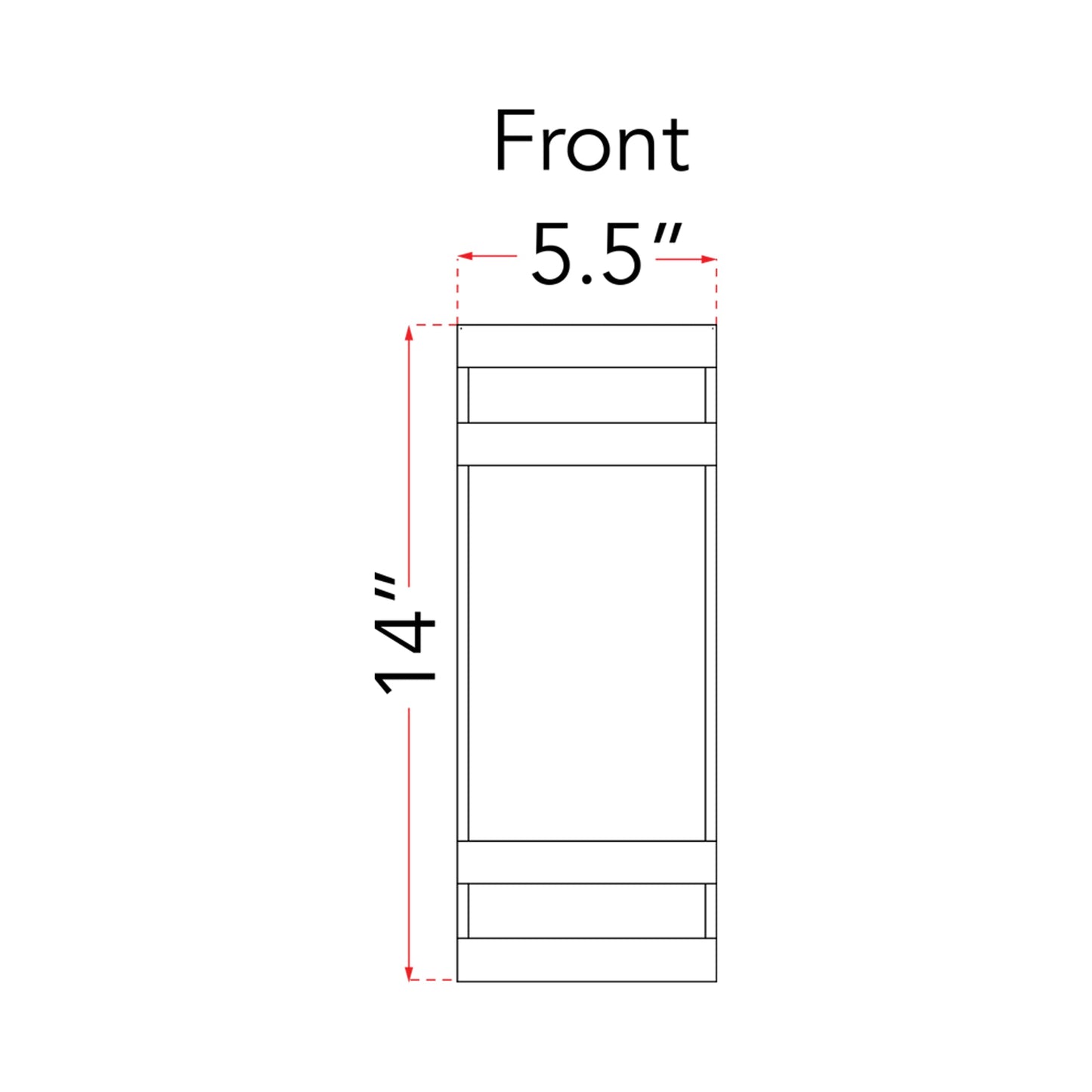 Proton Outdoor LED Wall Light - line drawing.