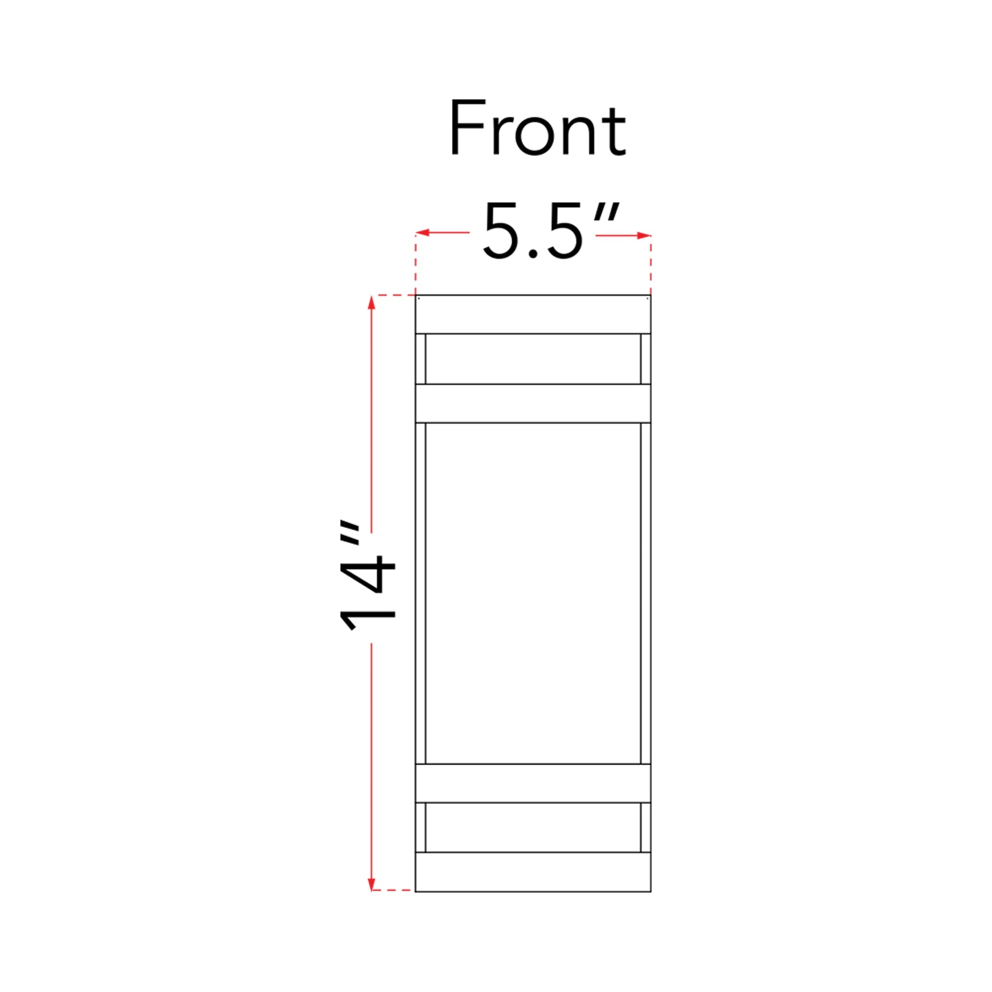 Proton Outdoor LED Wall Light - line drawing.