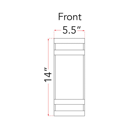 Proton Outdoor LED Wall Light - line drawing.