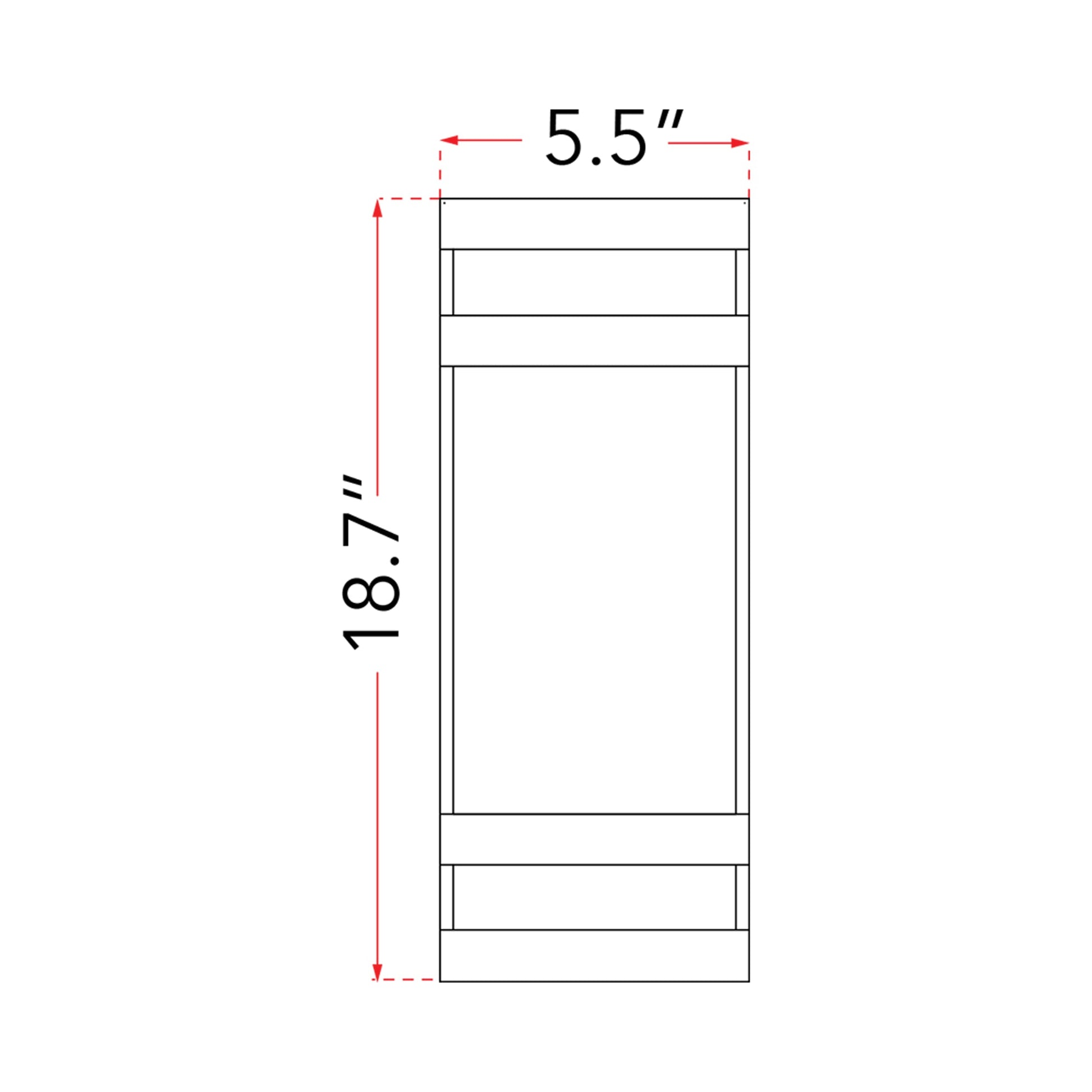 Proton Outdoor LED Wall Light - line drawing.