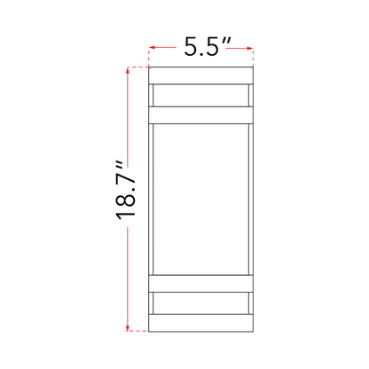 Proton Outdoor LED Wall Light - line drawing.