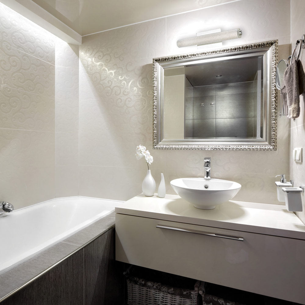 Radius LED Bath Vanity Light in bathroom.