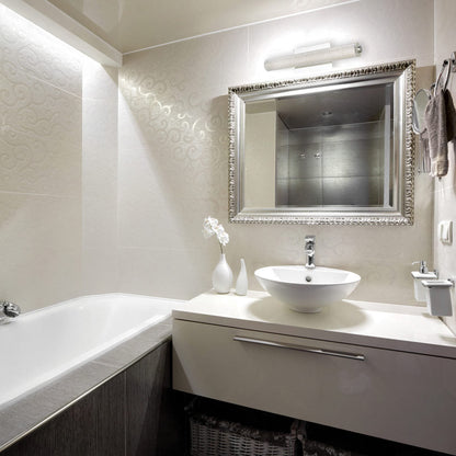 Radius LED Bath Vanity Light in bathroom.