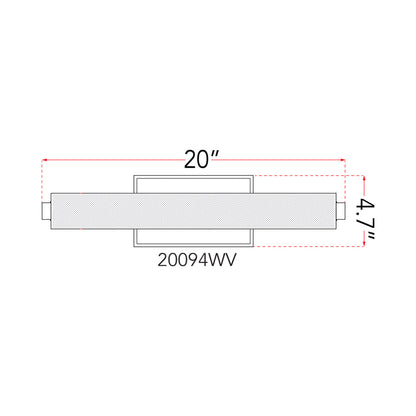 Radius LED Bath Vanity Light - line drawing.
