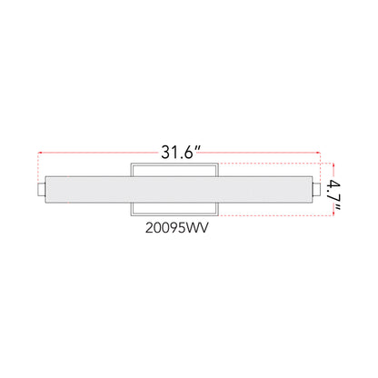 Radius LED Bath Vanity Light - line drawing.