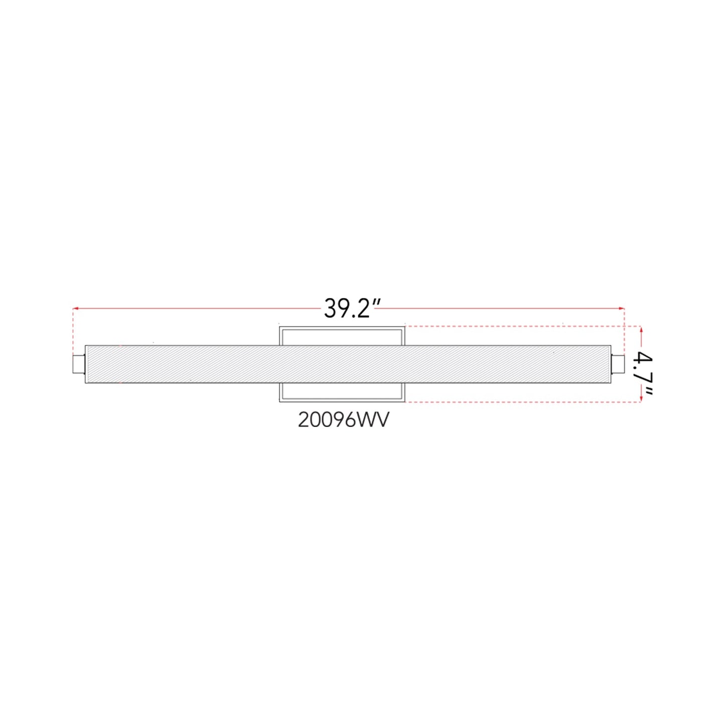 Radius LED Bath Vanity Light - line drawing.