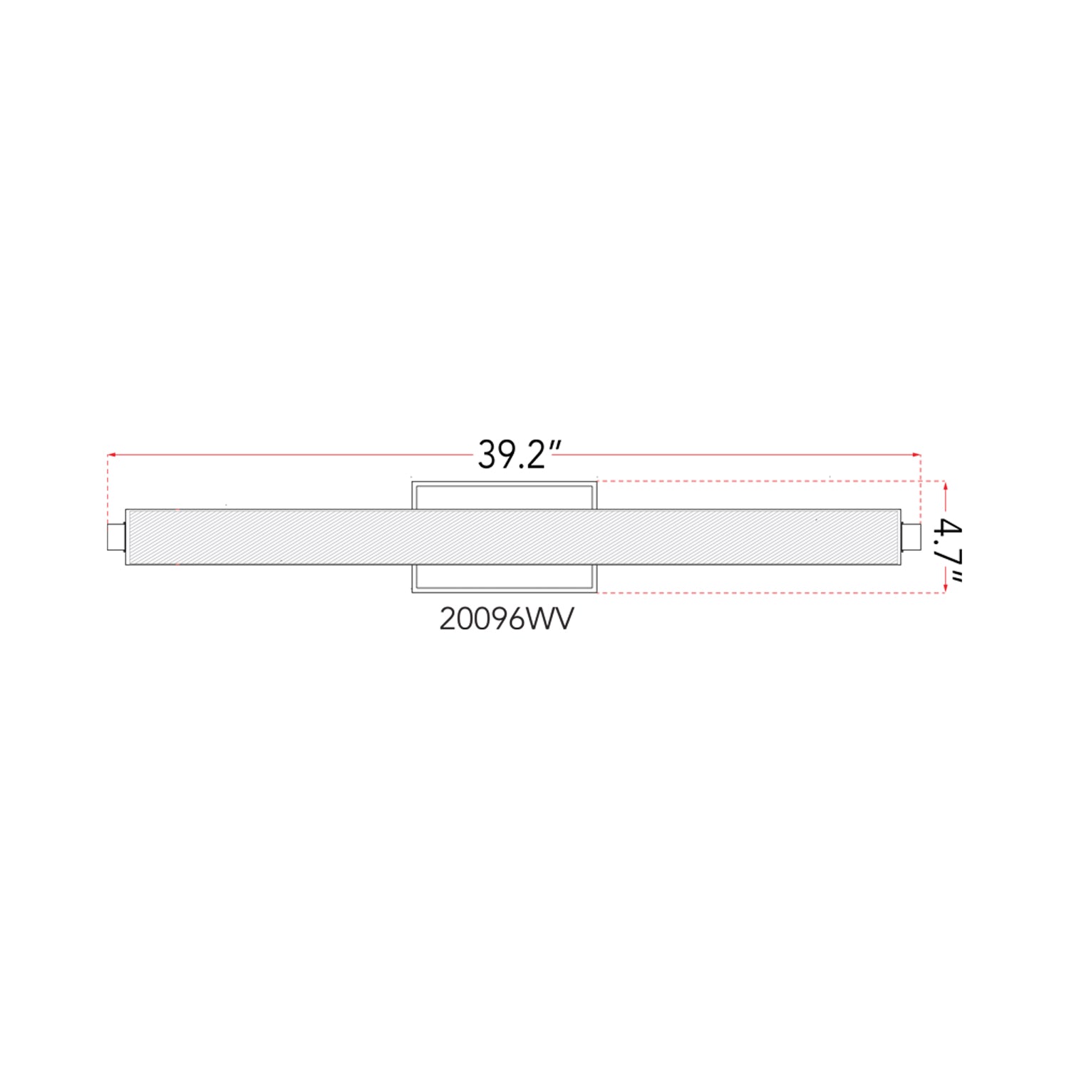 Radius LED Bath Vanity Light - line drawing.