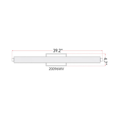 Radius LED Bath Vanity Light - line drawing.