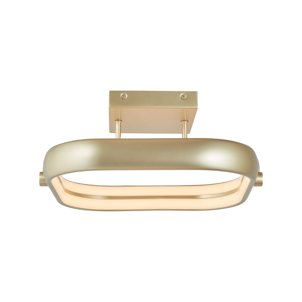 Rave Square LED Semi Flush Mount Ceiling Light in Titanium Silver (14.8-Inch).