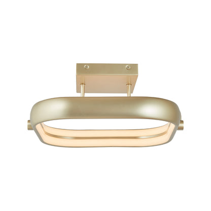 Rave Square LED Semi Flush Mount Ceiling Light in Titanium Silver (14.8-Inch).