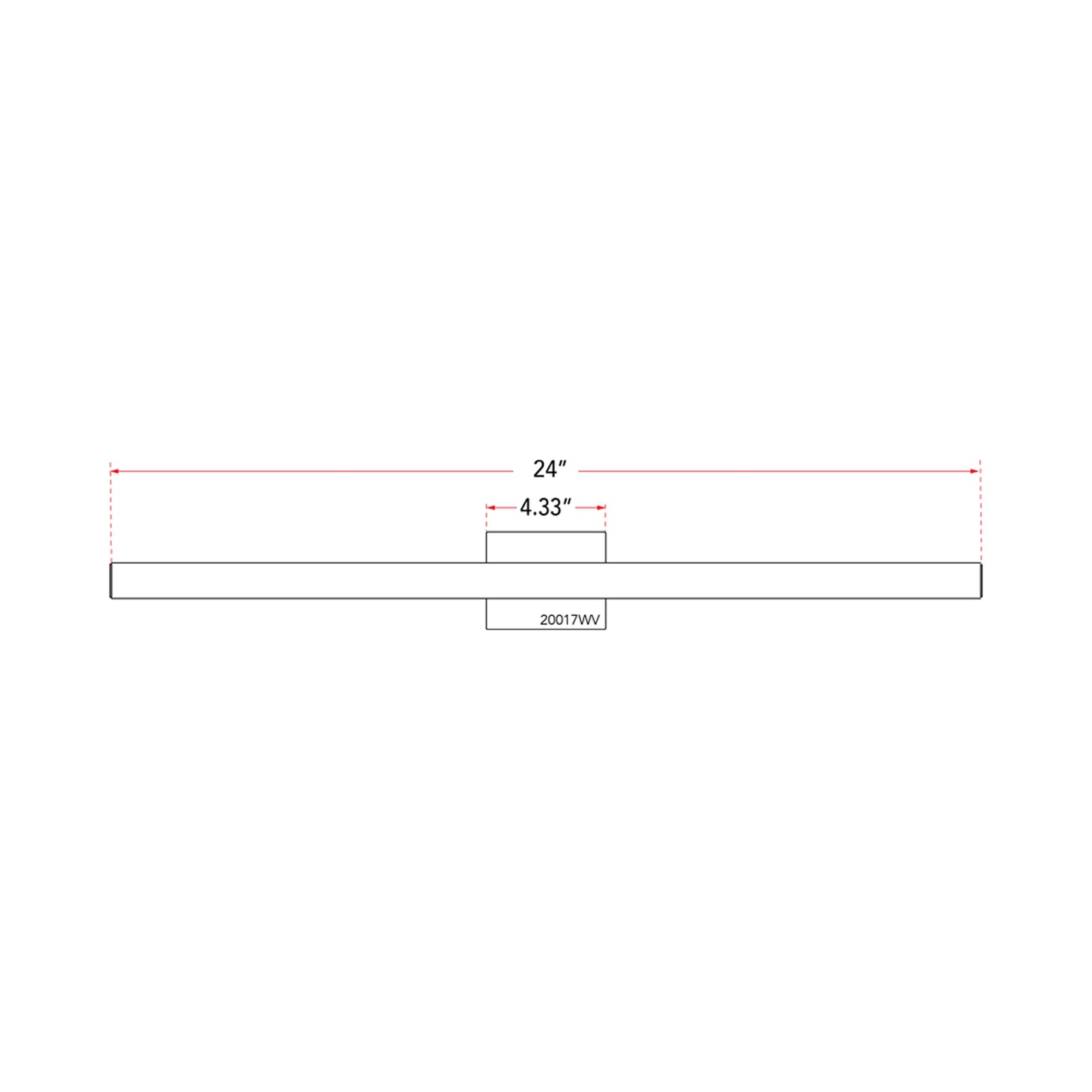 Sabre LED Bath Vanity Light - line drawing.