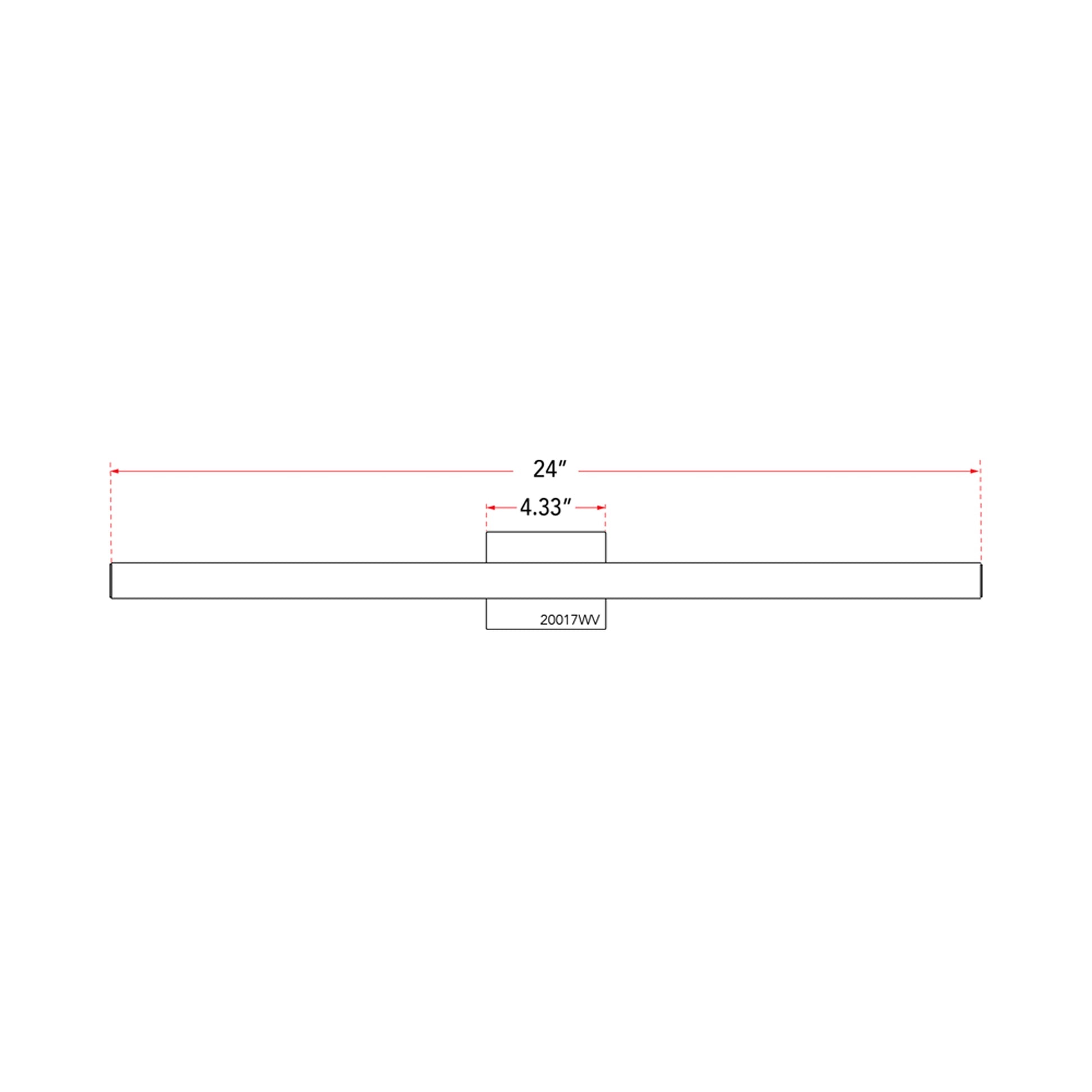 Sabre LED Bath Vanity Light - line drawing.