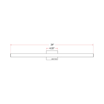 Sabre LED Bath Vanity Light - line drawing.
