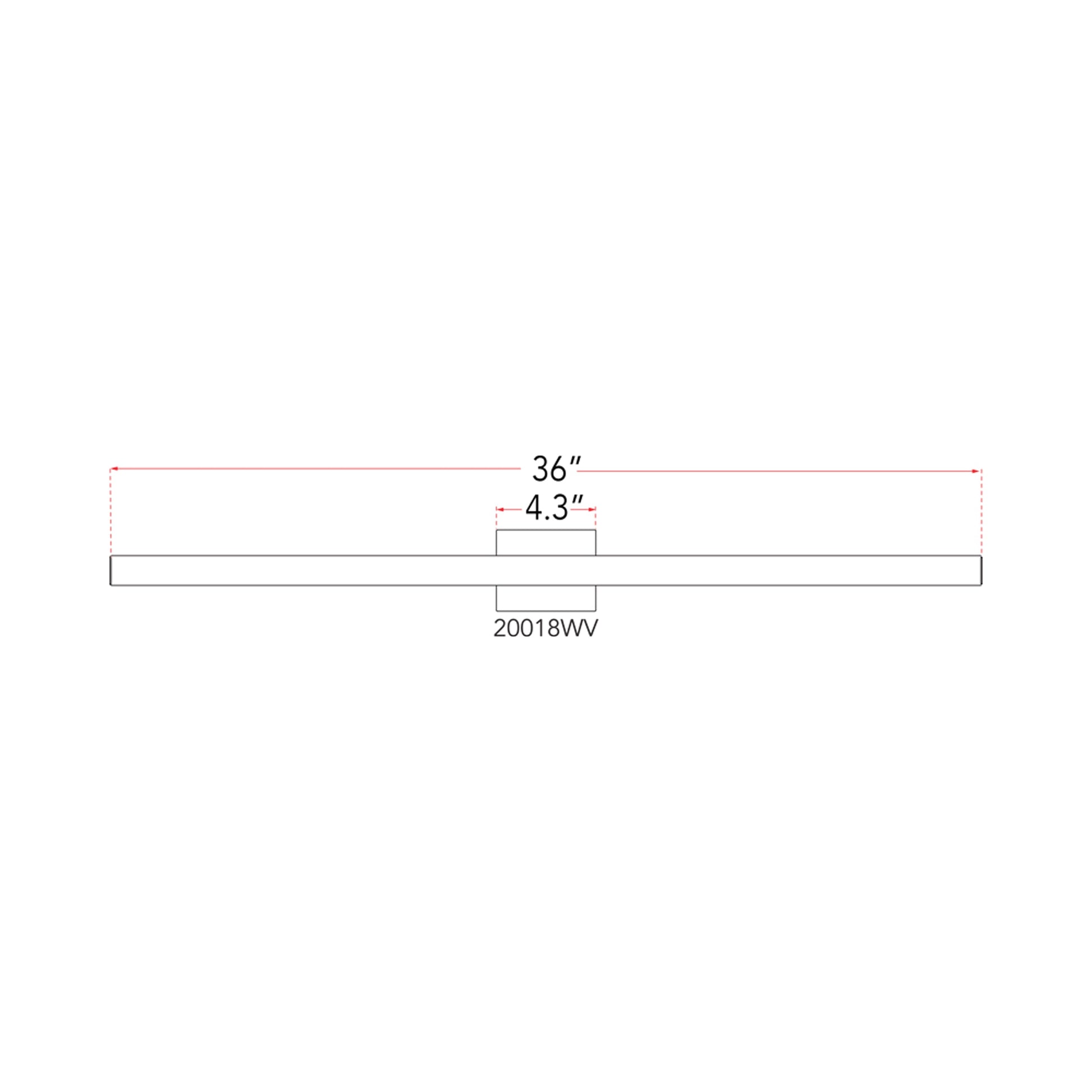 Sabre LED Bath Vanity Light - line drawing.