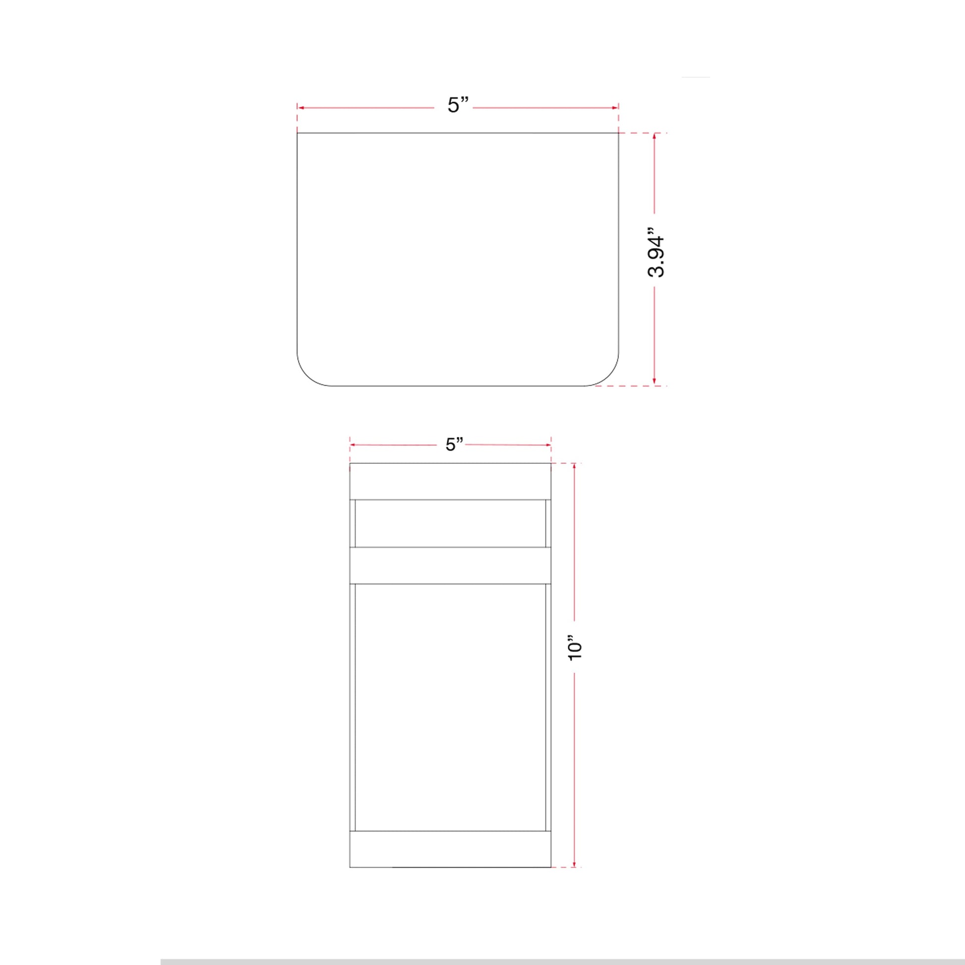 Sentinel Outdoor LED Wall Light - line drawing.