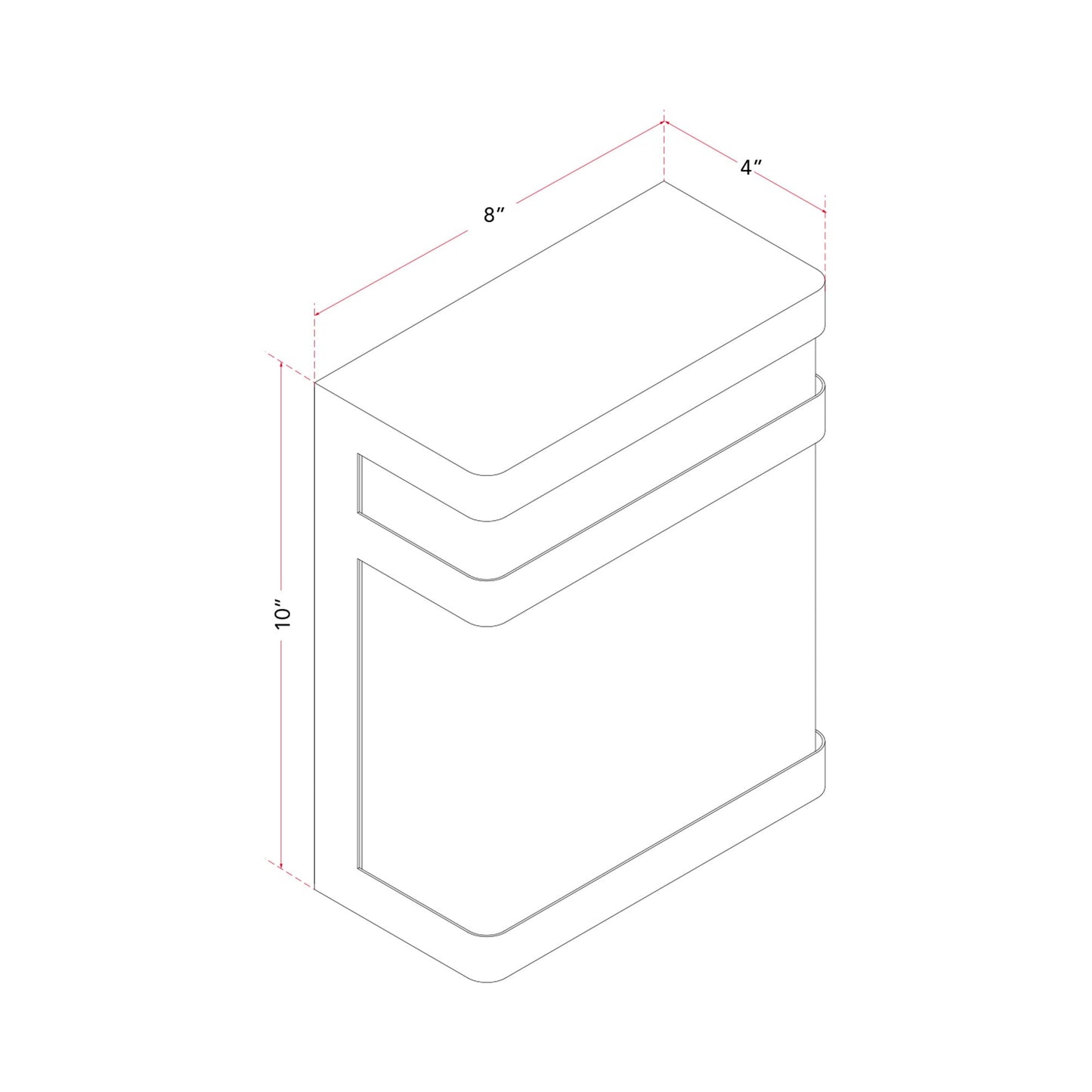 Sentinel Outdoor LED Wall Light - line drawing.