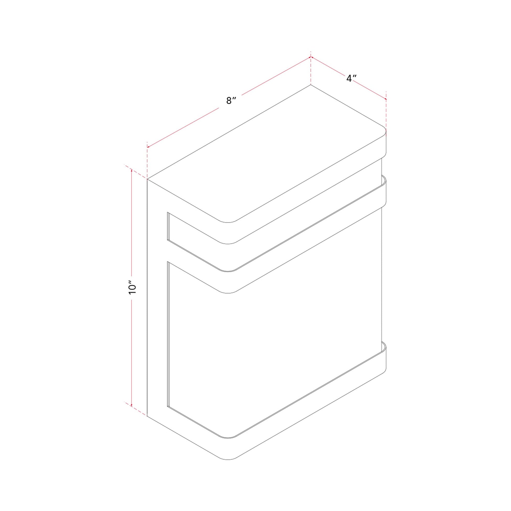 Sentinel Outdoor LED Wall Light - line drawing.